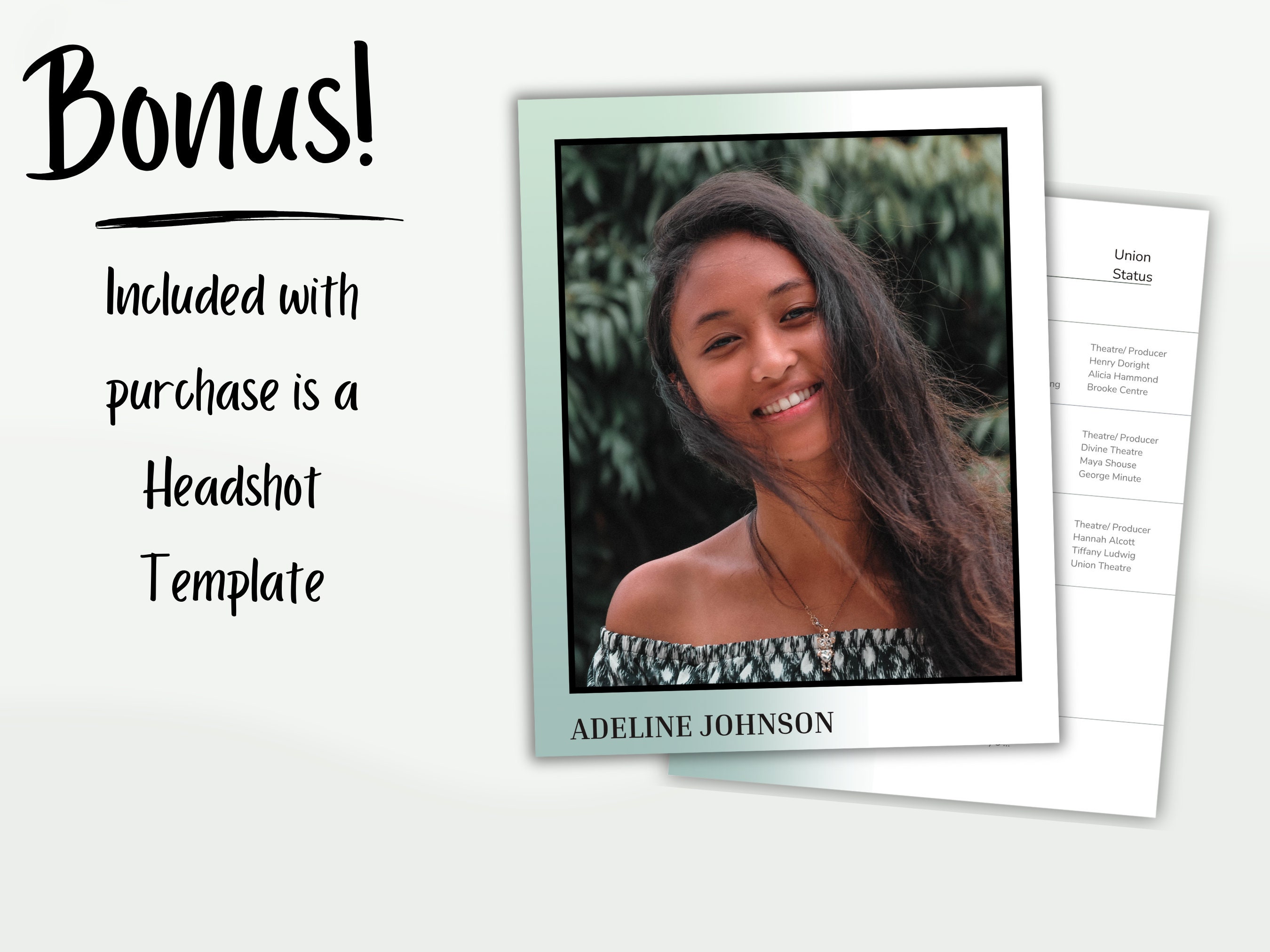 Musical Theatre Resume for Auditions Editable in Canva CV Professional ...