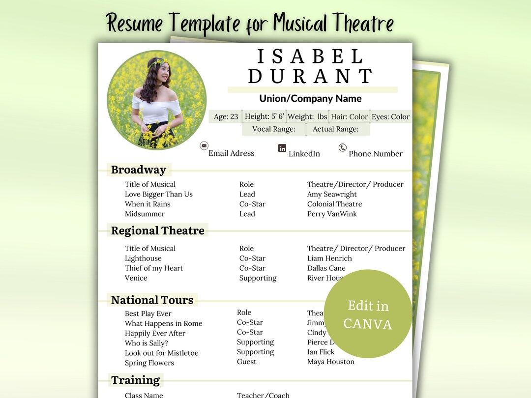 Resume Template for Actors Auditions - Il 1080xN.5957847715 St0e