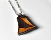 Broken China Jewelry Pendant - Blue and Yellow