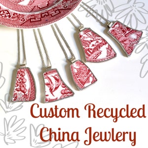 Custom Recycled China Necklace from YOUR Sentimental Plate 5QTY image 2