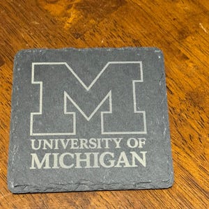 University of Michigan Block &quot;M&quot; Slate Coaster – 4x4-inch