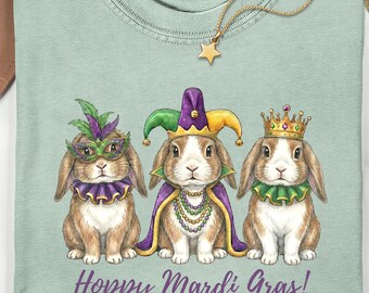 Camiseta de conejito alegre del Mardi Gras / Mardi Gras de Nueva Orleans, Luisiana
