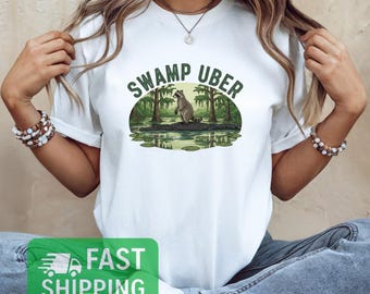 Funny Raccoon Alligator Tee, Louisiana Bayou Shirt