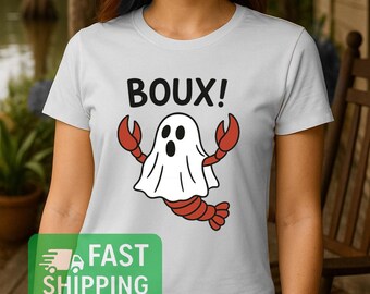 Ghostly Crawfish Tee, Fun Halloween Shirt, Crawfish Lover Gift, Funny Crawfish T-Shirt, Louisiana Cajun Humor Tee