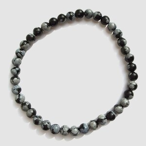 Mens Black Obsidian Bracelet, Black and Gray Natural Stone, Fathers Day Gift, Sophisticated Bracelet for Men, Gemstone Jewelry
