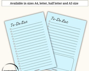 To Do List Printable Floral, Retro Blue Checklist Printable, Daily ...