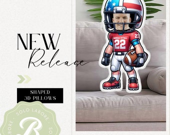 Almohadas personalizadas para jugadores de fútbol 3D - Decoración deportiva personalizada