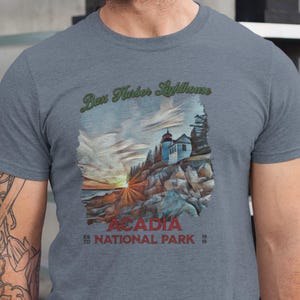 Acadia National Park Shirt, Bass Harbor Lighthouse, Outdoor Adventure Tee, Nature Lover Gift, Family Vacation Shirt, Hiking, Camping