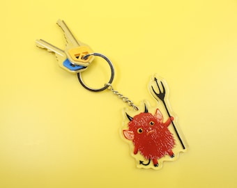 Lil Devil Keychain double sided acrylic charm with butt buns