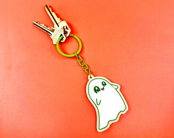 Glow in the Dark Ghost mit Pobacken Schlüsselanhänger