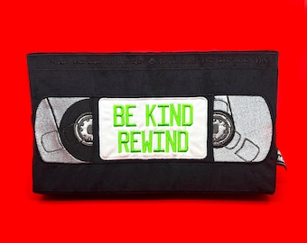 Green VHS Be Kind Rewind Embroidered Decorative Pillow