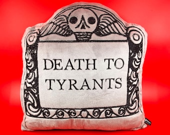 Death to Tyrants Großes Grabstein-besticktes dekoratives Kissen
