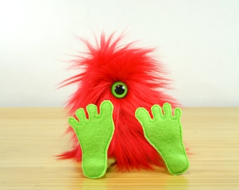 Nervous Nelly Plush Monster Toy- Red