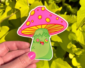 Undead Zombie Mushroom Blacklight Vinyl Sticker (single sticker)