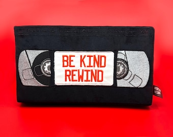 Tomato Red VHS Be Kind Rewind Embroidered Decorative Pillow