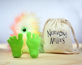 Nervous Nelly Plush Monster Toy- Rainbow