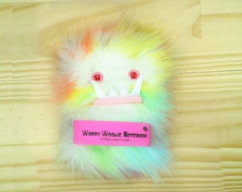 Children's monster journal Worry Woolie a rainbow fuzzy magical book