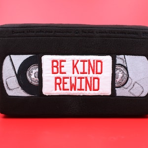 VHS Be Kind Rewind Embroidered Decorative Pillow