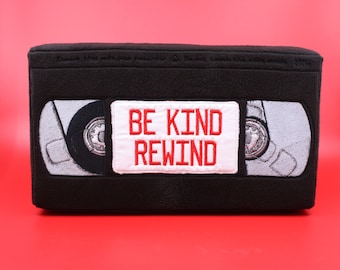 VHS Be Kind Rewind Embroidered Decorative Pillow