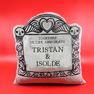 Custom Couple's Love Large Gravestone Embroidered Decorative Pillow