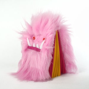 Worry Woolie Childrens Notebook, bubblegum pink magical monster journal