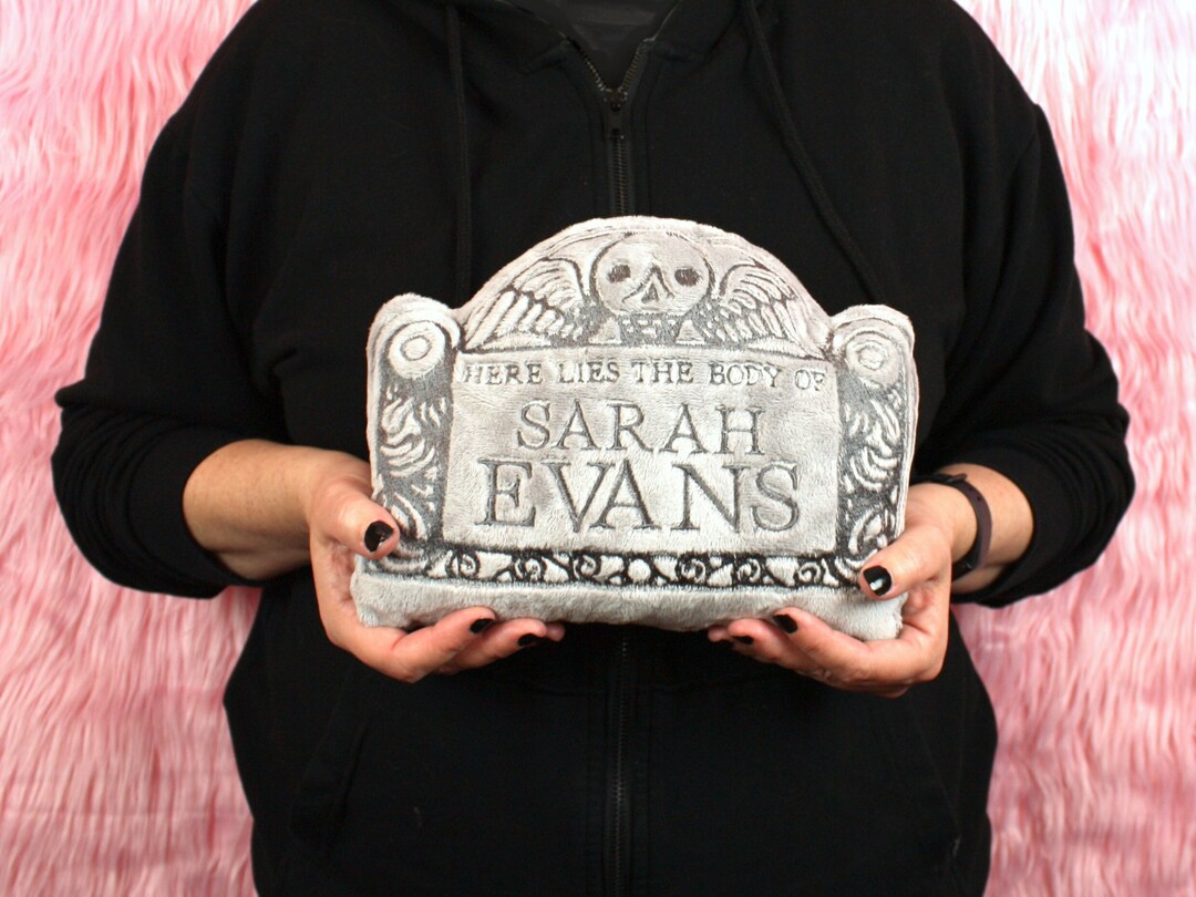 Customized Small Gravestone Embroidered Decorative Pillow Etsy