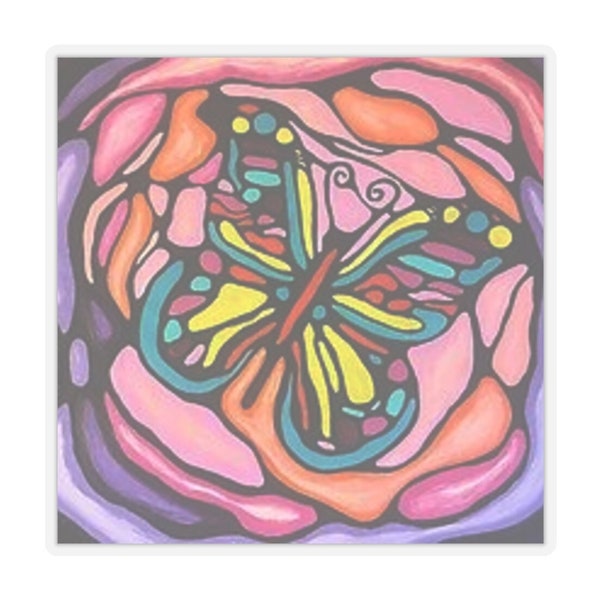 Wings of Love, Pink Butterfly Designer Kiss-Cut Stickers, Ideal for Birthday Parties, Gift Wrapping, Adds Elegant Flair, Touch of Artistry