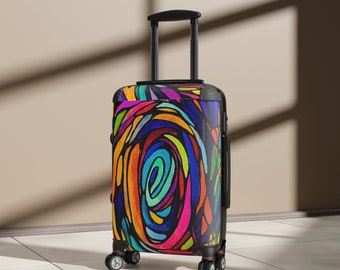 Designer Luggage Travel Suitcase Set, Empty Nest Collection, Radiant Transitions: Embracing Freedom, Travel in Style, Sherry Lynn Design