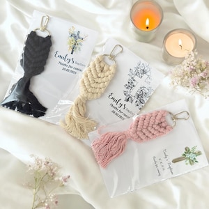 Chaveiro de Macramê de Batismo, Chaveiros de Macramê Personalizados, Primeira Comunhão, Lembrancinhas de Festa Boho para Adultos, Lembrança de Batismo, Mini Chaveiros de Macramê