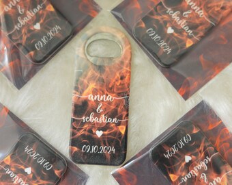 Personalized Wedding Favor Magnet Bottle Opener Gift Pack