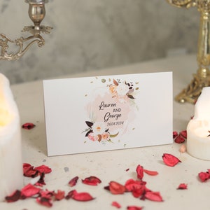 Cartões de nome de mesa de casamento personalizados, cartões de lugar de casamento personalizados, cartão de nome, cartões de lugar minimalistas modernos impressos, placa de decoração de casamento