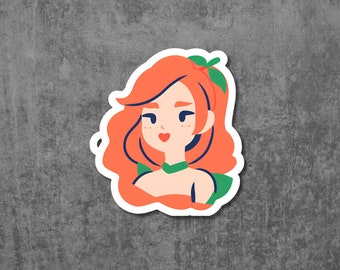Sticker Peach Girl: waterdichte vinylsticker voor laptop, dagboek