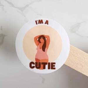 Body Positive I&#39;m a Cutie Sticker, Self-Love Vinyl Decal, Cute Empowering Sticker, Waterproof Laptop Journal Decor, Confidence Boost Sticker