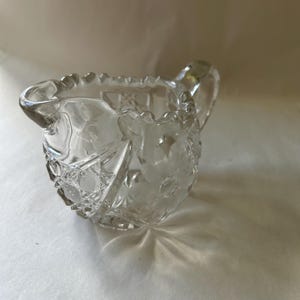 Antique Crystal Creamer – Vintage Glass Cream Cup – Elegant Tableware Collectible