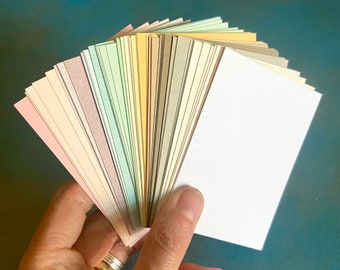 50 ATC card papers/backgrounds  - vintage upcycled salvaged - for your small art /ACEOs - pastels & neutrals