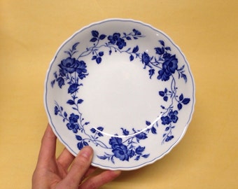 Royal Meissen China floral blue bowl fine china vintage japan 7 5/8 inches