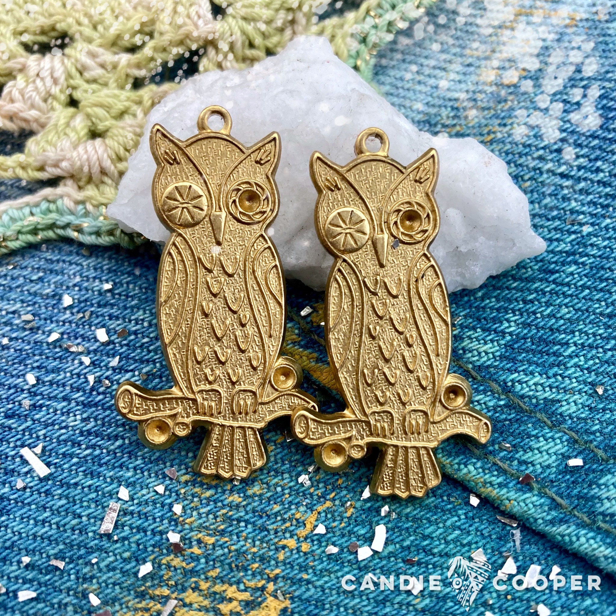 Owl-Knowing Brass Owl Pair - DIY Jewelry