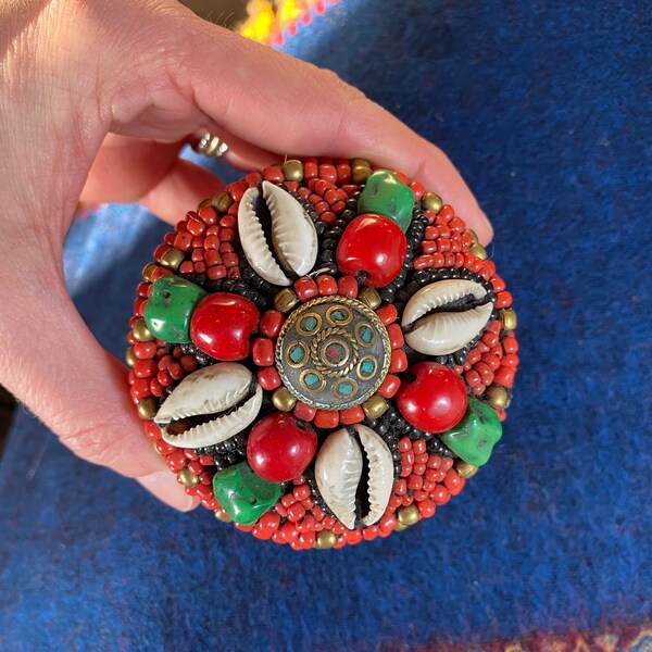 Green Turquoise Tibetan Bead Box - DIY Jewelry