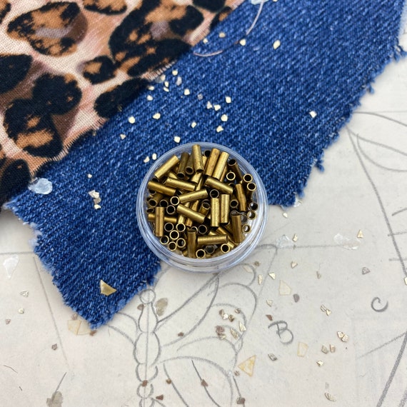 Antique Brass Metal Tube Beads DIY Jewelry Etsy