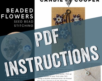 Digital PDF - Beaded Flowers Stitching Instructions - DIY Jewelry