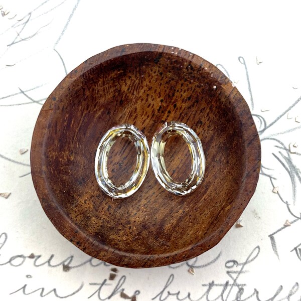 Silver Shade Crystal Oval Pair - DIY JEWELRY