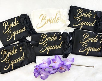 Bridesmaid robes- Bridal Party Robes- Birthday Squad Robes- Satin Robes- Wedding Gifts- Personalized robes- Silky Satin Robes-bride robes