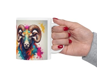 Aries  11 oz Ceramic Mug horoscope, the ram constellation zodiac sign