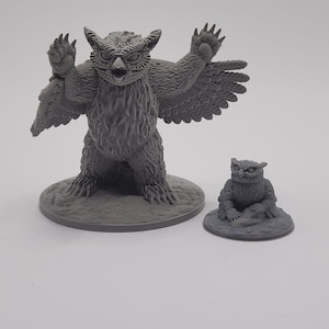 Owlbear Miniature for Tabletop RPGs | 28mm & 32mm DnD Miniature | Unpainted and Highly Detailed