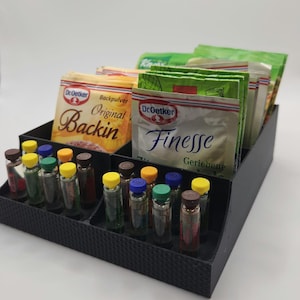 Kitchen Baking Organizer for Vanilla Sugar and Ingredients Spice Packet Holder Sustainable Kitchen Storage for Baking Shelf