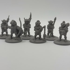 Goblin Miniature Set for DnD Pathfinder 28mm 32mm Unpainted Fantasy Figures for Tabletop RPG Dungeon Master Painting Collection