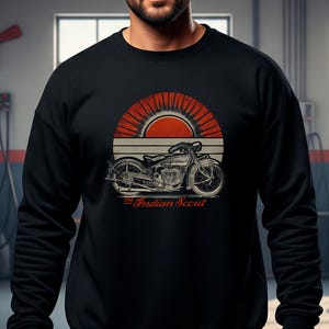 Vintage 1928 Indian Scout Motorcycle Sweatshirt: Classic Americana Biker