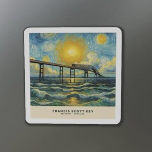 Baltimore Bridge Francis Scott Key Bridge Collapse Tribute Die-Cut MAGNET