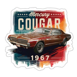 Autocollant voiture rétro vintage Ford Mercury Cougar 1967 muscle classique