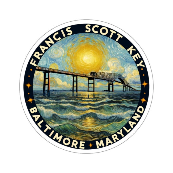 Francis Scott Key Bridge in Baltimore, Maryland STICKER